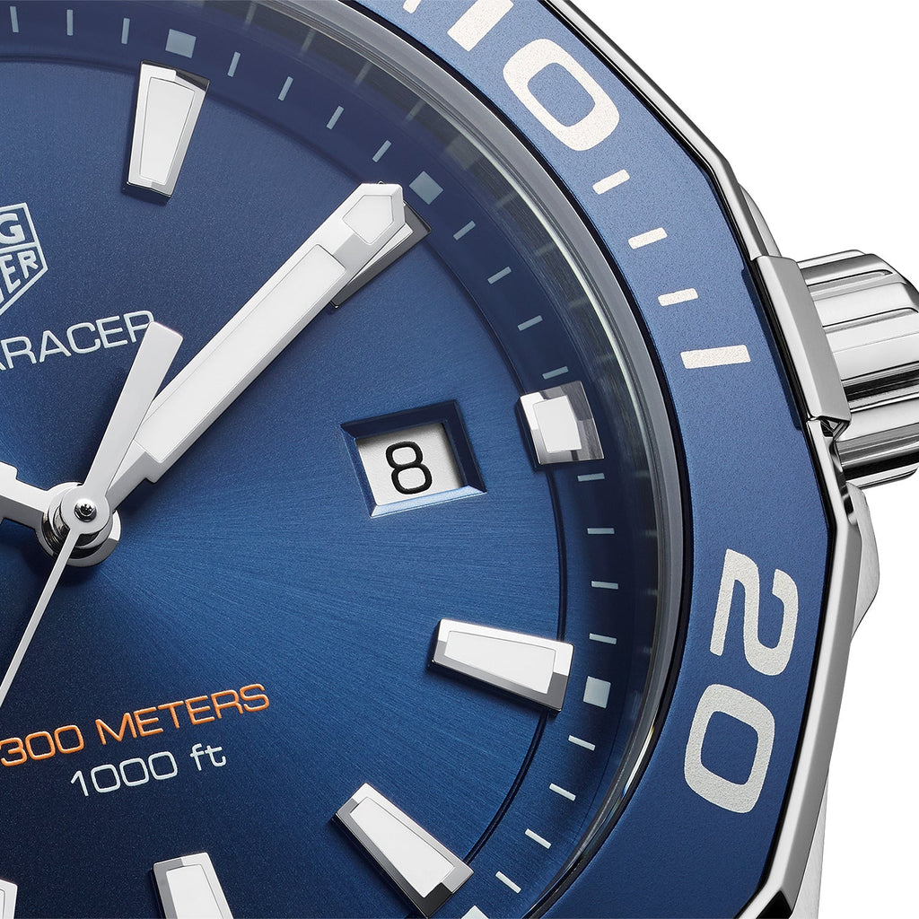 Tag Heuer Aquaracer Blue Dial Silver Steel Strap Watch for Men - WAY101C.BA0746 Buy Now By Tag Heuer