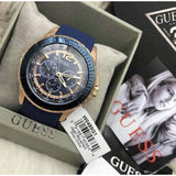 Guess Maverick Blue Dial Blue Rubber Strap Watch for Men - W0485G1 Buy Now By Guess