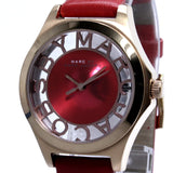 Marc Jacobs Henry Skeleton Red Dial Red Leather Strap Watch for Women - MBM1338 Buy Now By Marc Jacobs