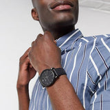 Emporio Armani Classic Black Dial Black Leather Strap Watch For Men - AR1732 Buy Now By Emporio Armani