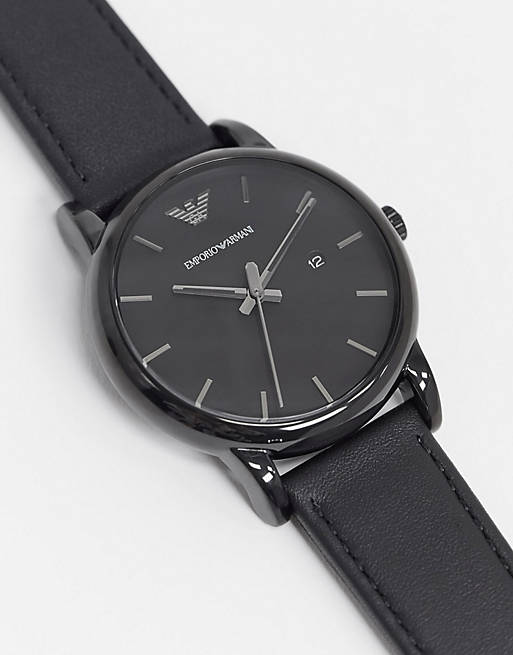 Emporio Armani Classic Black Dial Black Leather Strap Watch For Men - AR1732 Buy Now By Emporio Armani