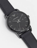 Emporio Armani Classic Black Dial Black Leather Strap Watch For Men - AR1732 Buy Now By Emporio Armani