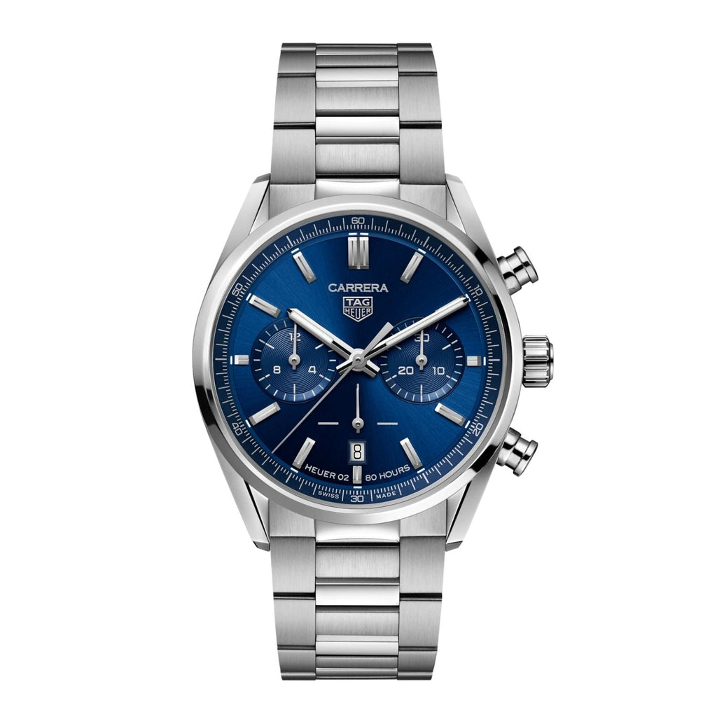 Tag Heuer Carrera Chronograph Blue Dial Silver Steel Strap Watch for Men - CBN2011.BA0642 Buy Now By Tag Heuer