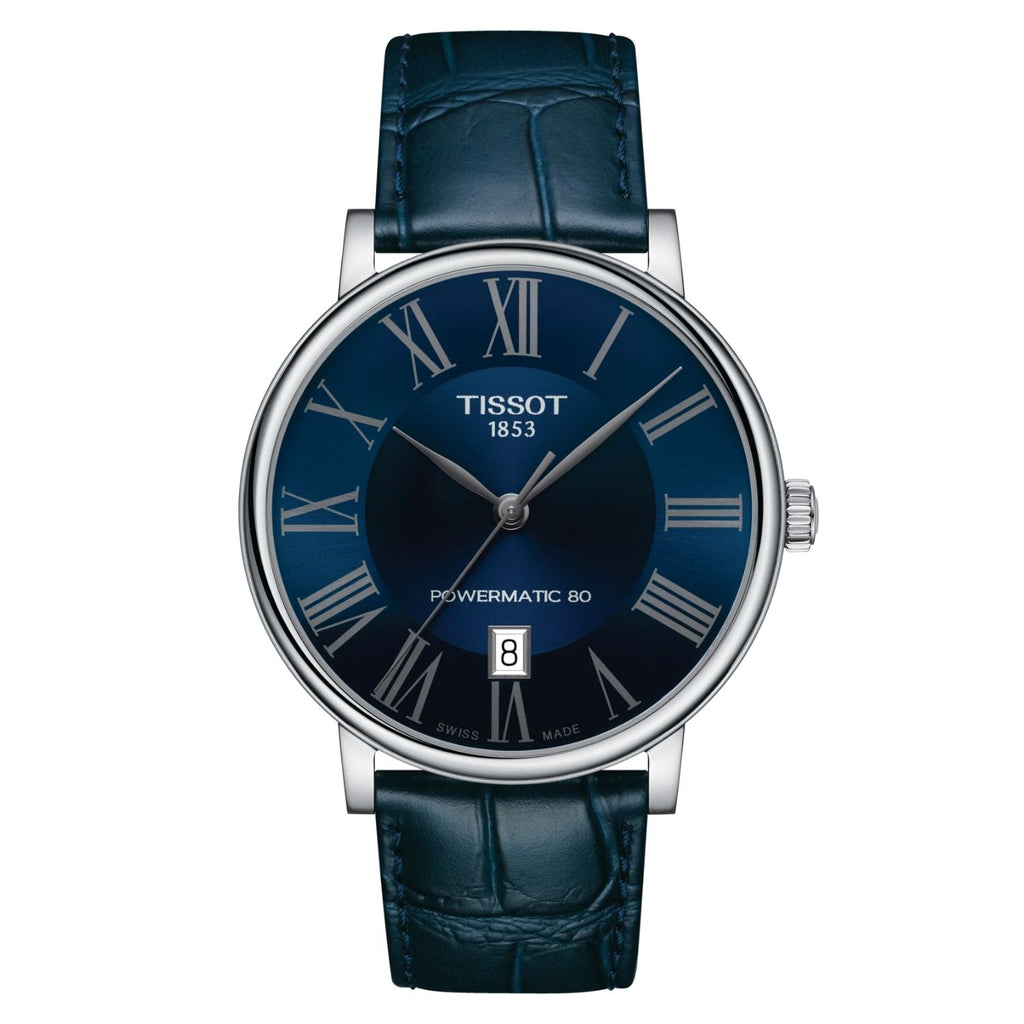Tissot Carson Premium Powermatic 80 Blue Dial Blue Leather Strap Watch For Men - T122.407.16.043.00 Buy Now By Tissot