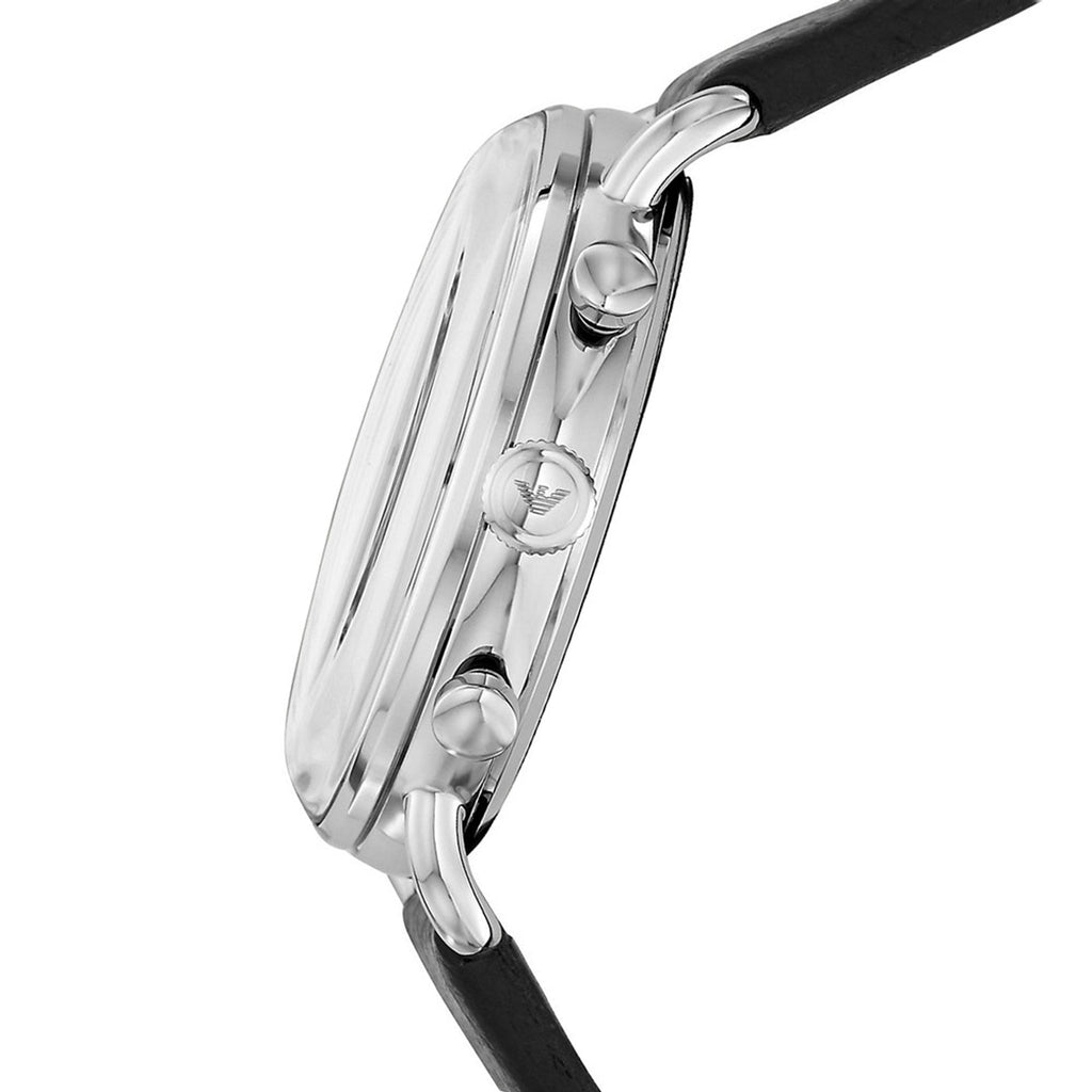 Emporio Armani Aviator Chronograph Black Dial Black Leather Strap Watch For Men - AR11143 Buy Now By Emporio Armani