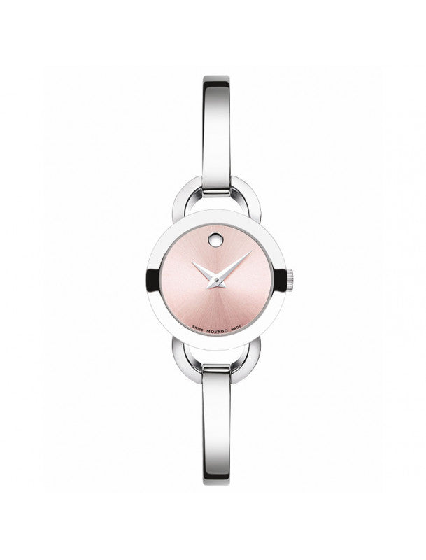 Movado Rondiro 22mm Pink Dial Stainless Steel Watch For Women - 0606797 Buy Now By Movado
