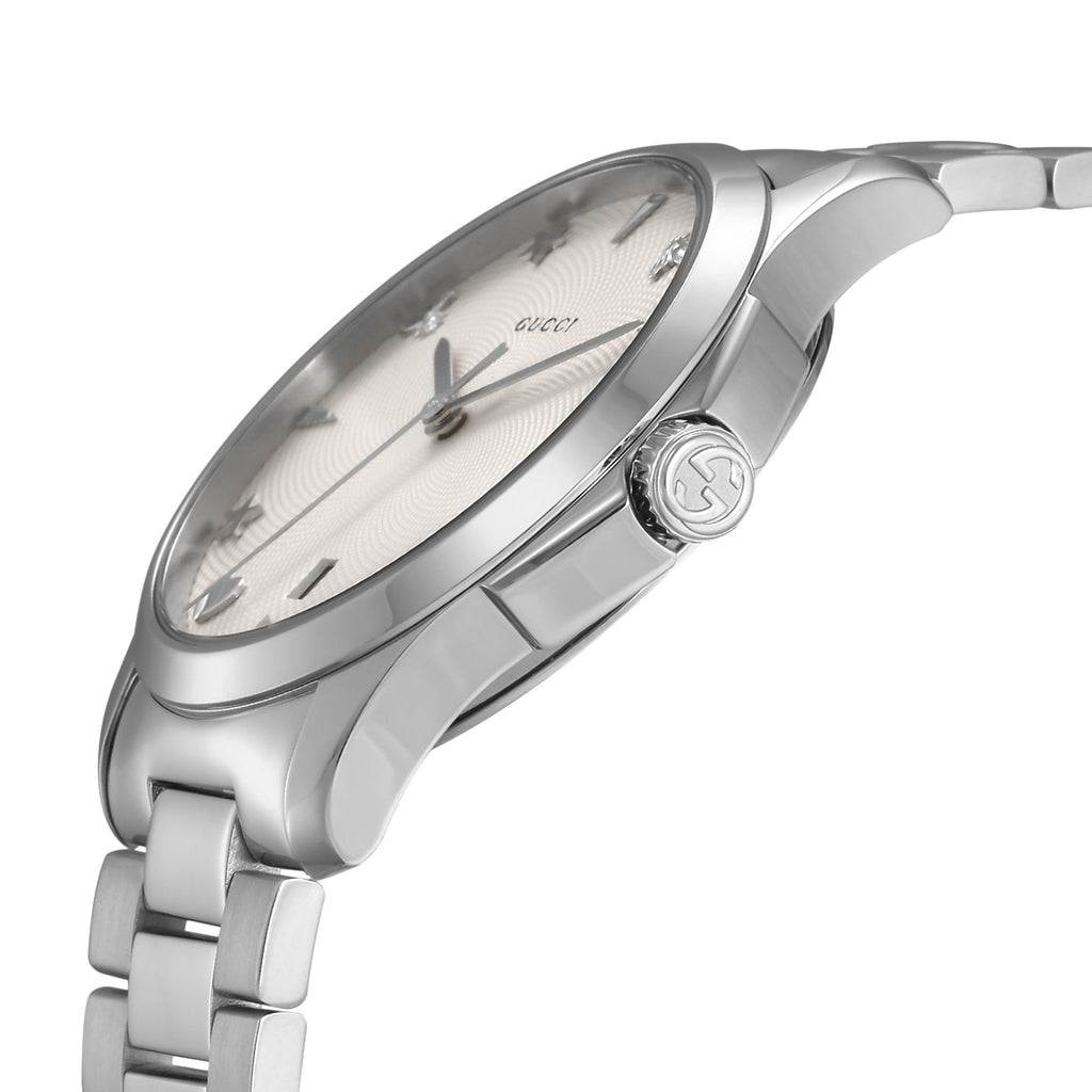 Gucci G Timeless Silver Dial Silver Steel Strap Watch For Women - YA1264028 Buy Now By Gucci