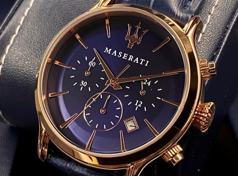 Maserati Epoca Blue Dial Leather Blue Strap Watch For Men - R8871618007 Buy Now By Maserati