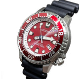 Citizen Eco Drive Promaster Marine Red Dial Black Rubber Strap Watch For Men - BN0159-15X Buy Now By Citizen