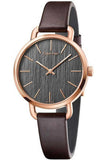 Calvin Klein Even Grey Dial Brown Leather Strap Watch for Women - K7B236G3 Buy Now By Calvin Klein