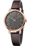 Calvin Klein Even Grey Dial Brown Leather Strap Watch for Women - K7B236G3 Buy Now By Calvin Klein