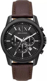 Armani Exchange Outerbanks Chronograph Black Dial Brown Leather Strap Watch For Men - AX1732 Buy Now By Armani Exchange