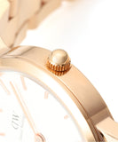 Daniel Wellington Iconic Link White Dial Rose Gold Steel Strap Watch for Women - DW00100213 Buy Now By Daniel Wellington