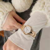 Daniel Wellington Iconic Link White Dial Rose Gold Steel Strap Watch for Women - DW00100213