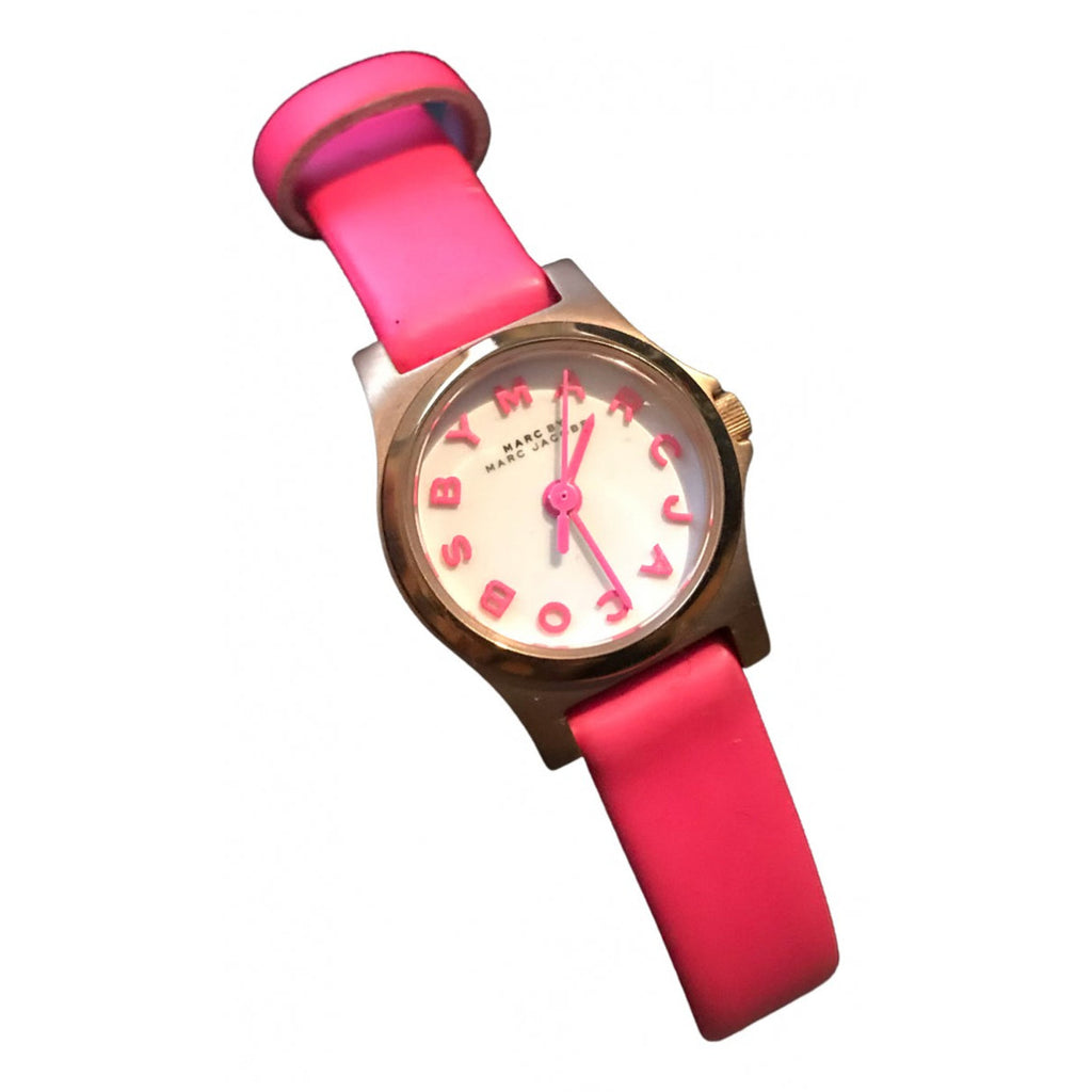 Marc Jacobs Henry White Dial Pink Leather Strap Watch for Women - MBM1237 Buy Now By Marc Jacobs