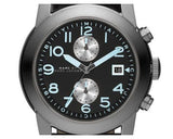 Marc Jacobs Larry Chronograph Black Dial Black Leather Strap Watch for Men - MBM5054 Buy Now By Marc Jacobs