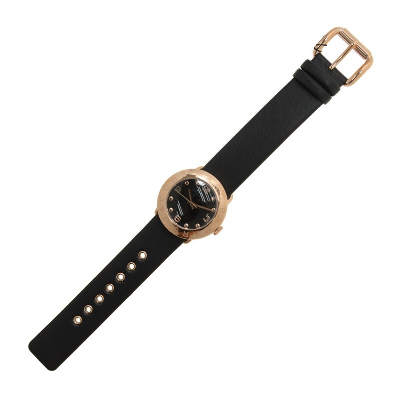 Marc Jacobs Amy Black Dial Black Leather Strap Watch for Women - MBM1225 Buy Now By Marc Jacobs