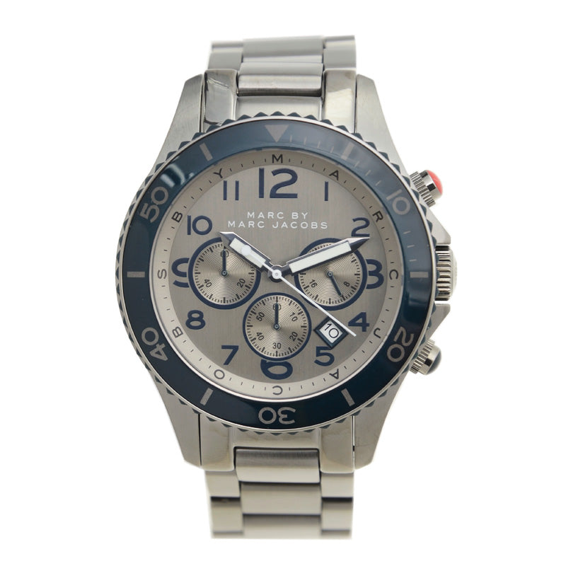 Marc Jacobs Rock Chronograph Silver Dial Silver Steel Strap Watch for Men - MBM5028 Buy Now By Marc Jacobs