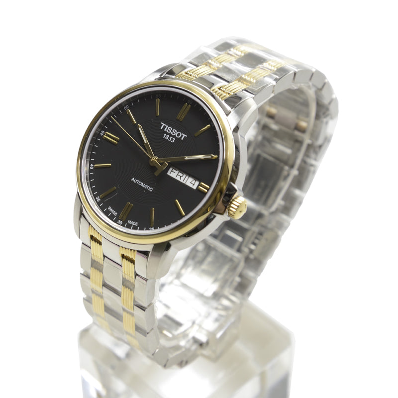 Tissot Automatics III Day Date Black Dial Two Tone Steel Strap Watch For Men - T065.430.22.051.00 Buy Now By Tissot