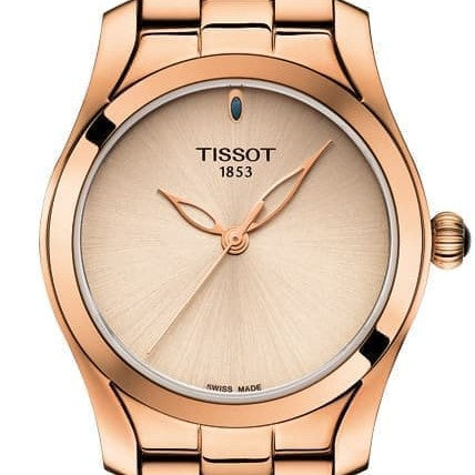 Tissot T Wave Cream Dial Rose Gold Steel Strap Watch For Women - T112.210.33.451.00 Buy Now By Tissot