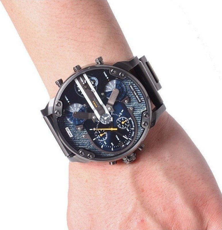 Diesel Big Daddy 2.0 Chronograph Blue Dial Grey Steel Strap Watch For Men - DZ7331 Buy Now By Diesel