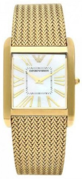 Emporio Armani Super Slim Quartz White DIal Gold Mesh Bracelet Watch For Women - AR2017 Buy Now By Emporio Armani
