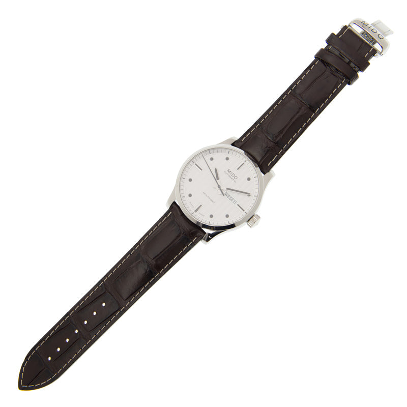 Mido Multifort Automatic Silver Dial Black Leather Strap Watch For Men - M005.430.16.031.80 Buy Now By Mido