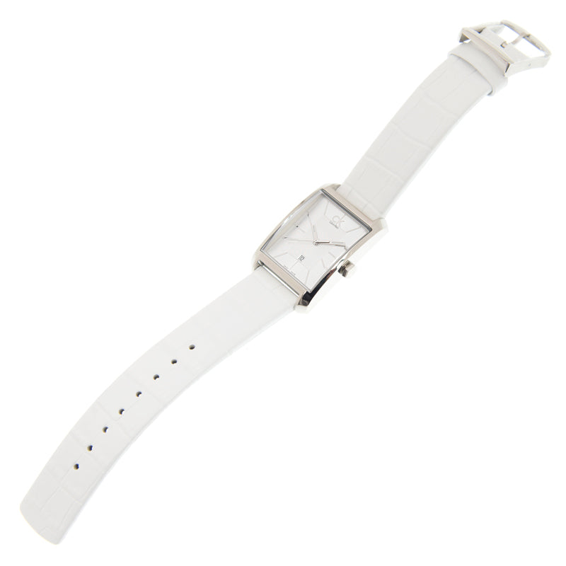 Calvin Klein Window White Dial White Leather Strap Watch for Women - K2M23120 Buy Now By Calvin Klein