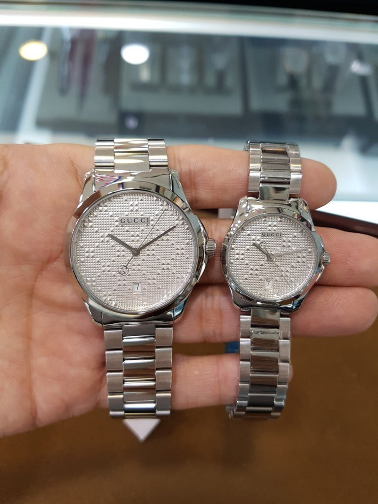 Gucci G Timeless Silver Dial Silver Steel Strap Watch For Women - YA126551 Buy Now By Gucci