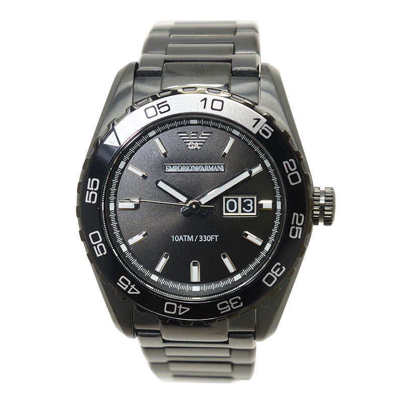 Emporio Armani Sportivo Quartz Black Dial Black Steel Strap Watch For Men - AR6049 Buy Now By Emporio Armani