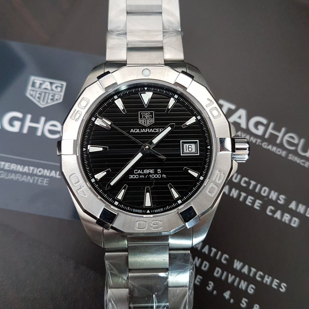 Tag Heuer Aquaracer Automatic 41mm Black Dial Silver Steel Strap Watch for Men - WAY2110.BA0928