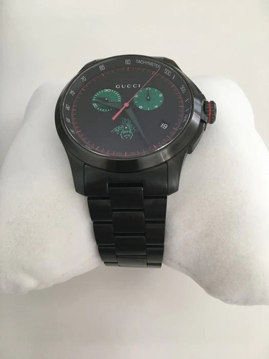 Gucci G Timeless Quartz Black Dial Black Steel Strap Watch for Men - YA126270 Buy Now By Gucci