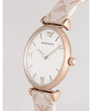 Emporio Armani Analog Grey Dial Pink Leather Strap Watch For Women - AR11126 Buy Now By Emporio Armani