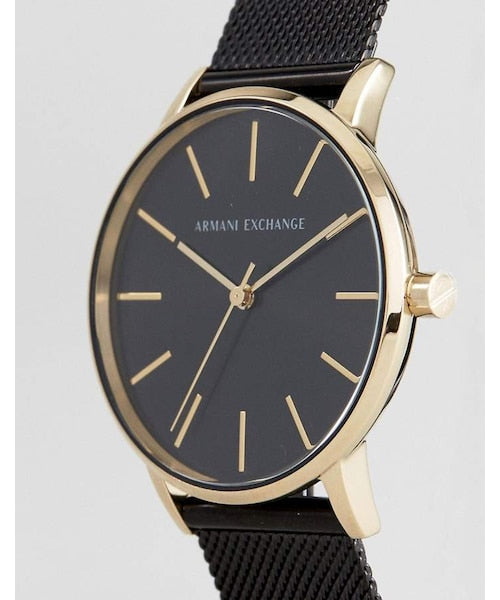 Armani Exchange Lola Three Hand Black Dial Black Mesh Strap Watch For Women - AX5548 Buy Now By Armani Exchange
