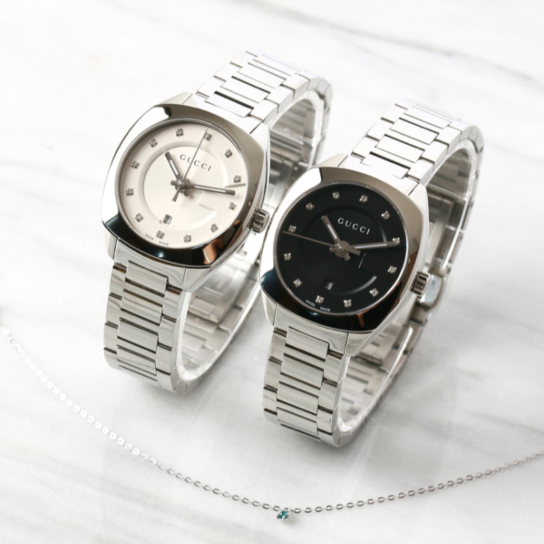 Gucci G Frame Quartz Diamonds Silver Dial Silver Steel Strap Watch For Women - YA142504 Buy Now By Gucci