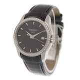 Tissot T Trend Couturier Diamonds Black Dial Black Leather Strap Watch for Women - T035.210.66.051.00 Buy Now By Tissot
