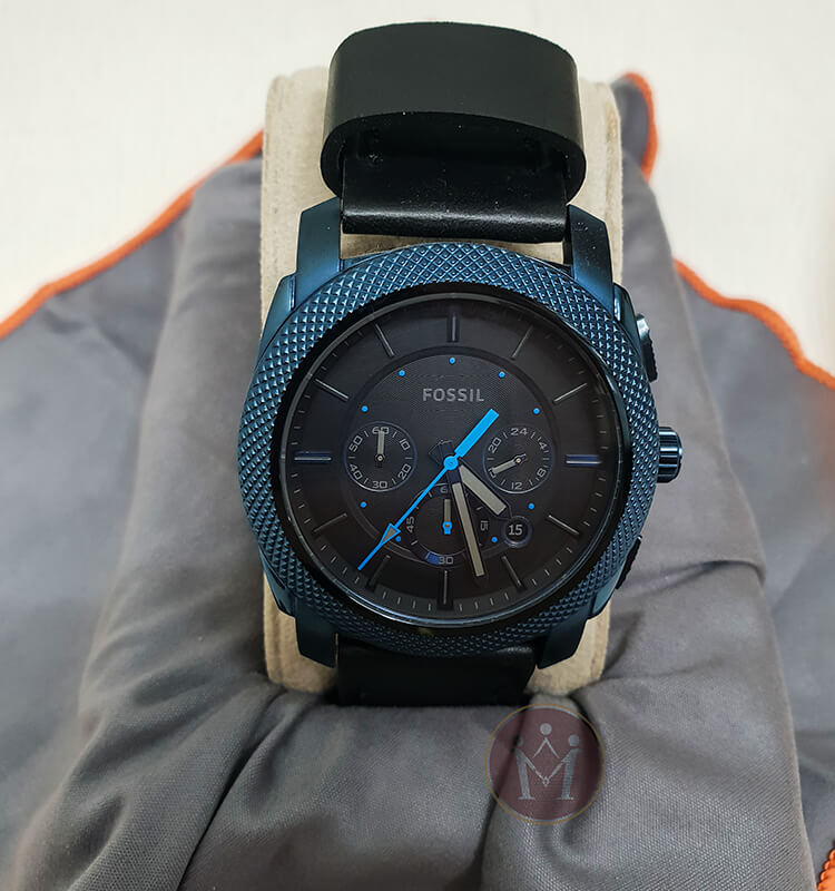 Fossil Machine Chronograph Black Dial Black Leather Strap Watch for Men - FS5361 Buy Now By Fossil