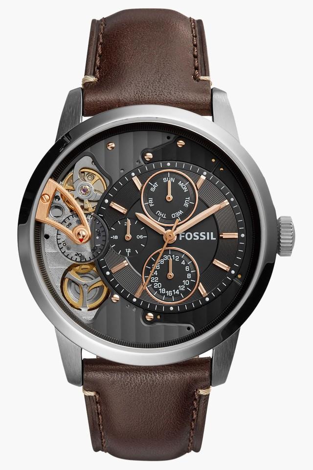 Fossil Townsman Automatic Black Dial Brown Leather Strap Watch for Men - ME1163 Buy Now By Fossil