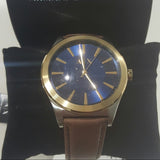 Armani Exchange Nico Quartz Blue Dial Brown Leather Strap Watch For Men - AX2334 Buy Now By Armani Exchange