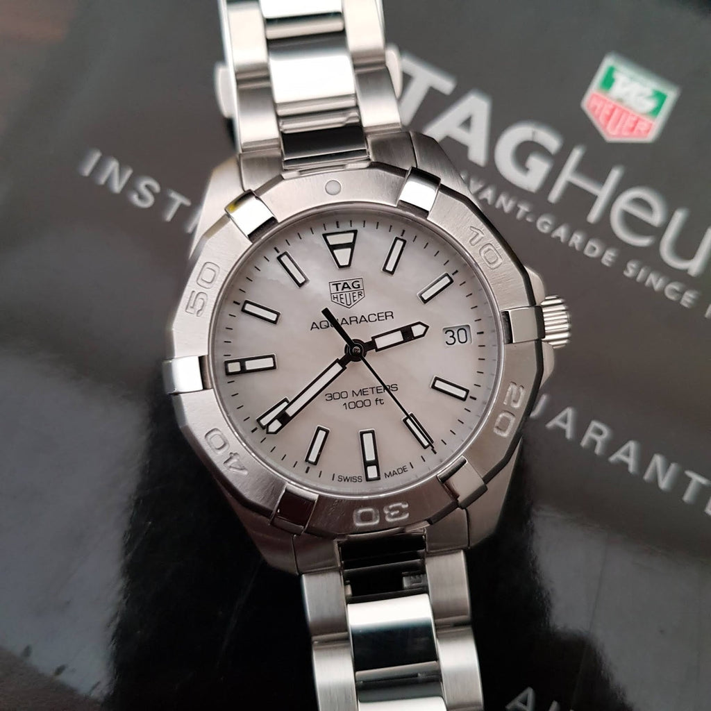 Tag Heuer Aquaracer White Mother of Pearl Dial Silver Steel Strap Watch for Women - WBD1311.BA0740 Buy Now By Tag Heuer
