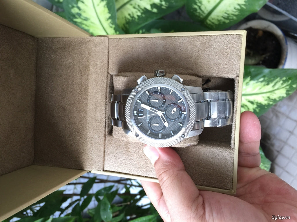 Burberry Utilitarian Chronograph Black Dial Silver Steel Strap Watch For Men - BU9800 Buy Now By Burberry