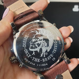 Diesel Mr Daddy Chronograph Blue Dial Brown Leather Strap Watch For Men - DZ7314 Buy Now By Diesel