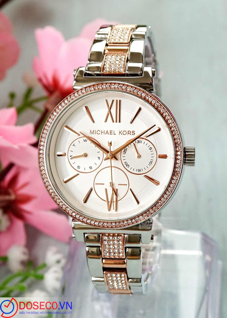 Michael Kors Sofie Chronograph White Dial Two Tone Steel Strap Watch For Women - MK4353 Buy Now By Michael Kors