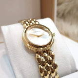 Versace V-Flare Quartz Silver Dial Gold Steel Strap Watch for Women - VEBN00818 Buy Now By Versace