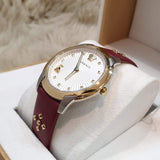Versace Audrey Quartz Silver Dial Red Leather Strap Watch for Women - VELR00219 Buy Now By Versace