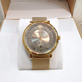 Versace V Circle Quartz Gold Dial Gold Mesh Bracelet Watch For Men - VBQ070017 Buy Now By Versace