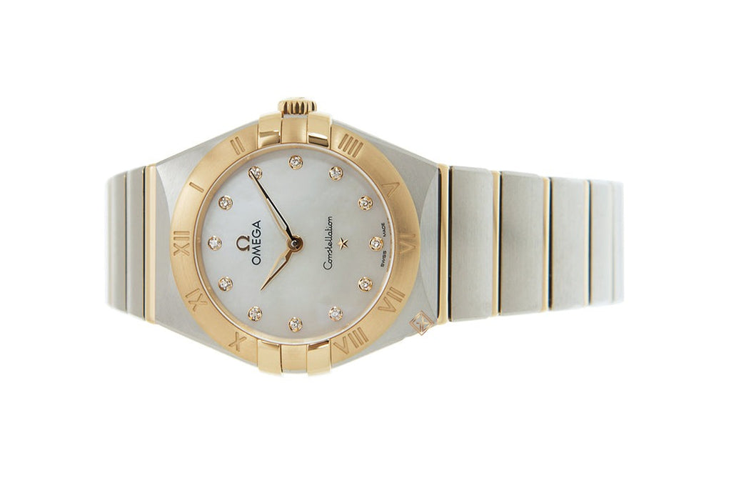 Omega Constellation Manhattan Mother of Pearl Dial Two Tone Steel Strap Watch for Women - 131.20.28.60.55.002 Buy Now By Omega