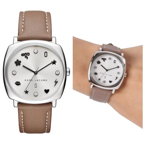 Marc Jacobs Mandy Silver Dial Brown Leather Strap Watch for Women - MJ1563 Buy Now By Marc Jacobs