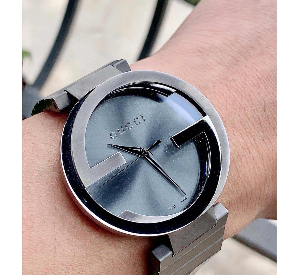 Gucci G Interlocking Quartz Grey Dial Grey Steel Strap Watch For Men - YA133210 Buy Now By Gucci