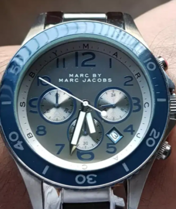 Marc Jacobs Rock Chronograph Silver Dial Silver Steel Strap Watch for Men - MBM5028 Buy Now By Marc Jacobs